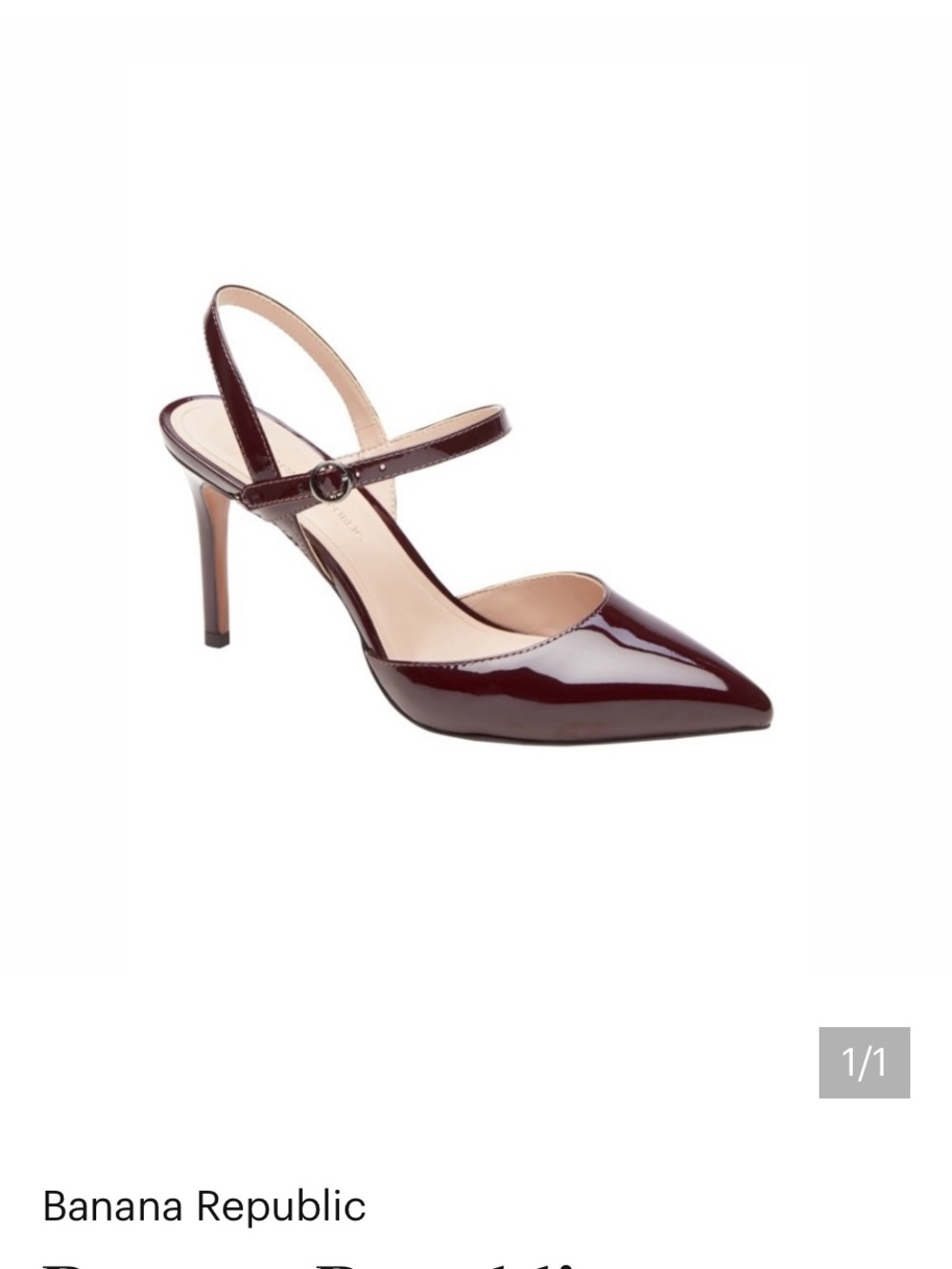 Banana Republic Women's Patent Leather Pointed Toe Slingback Pumps - Dark Plum